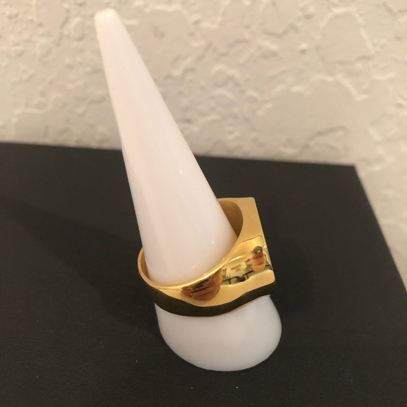 NEW MEN’S GOLD STAINLESS STEEL PLATED RING BY EDFORCE WITH TAG SIZE 10 - Picture 2 of 2